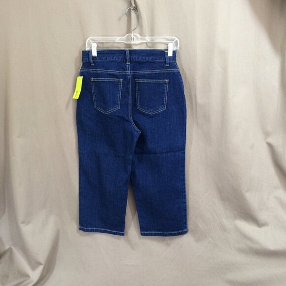 Womens NEW Capri Denim Jeans Christopher Banks NWT Dark Wash Mid Rise 4P - Picture 3 of 4